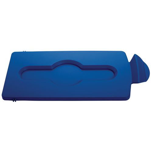 Couvercle Fermé Station Recyclage Slim Jim Bleu