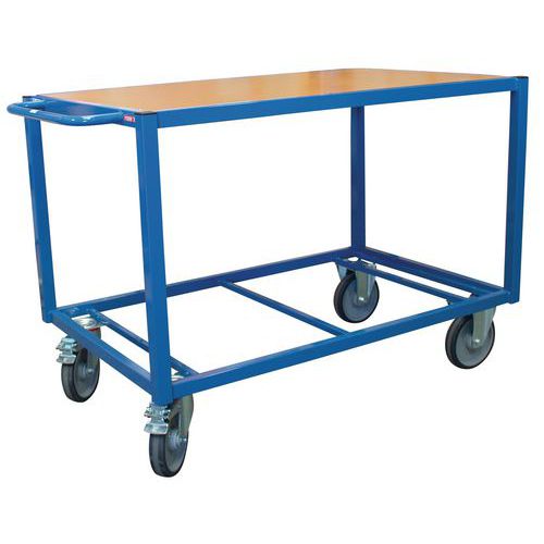 Fimm - Chariot de manutention industriel plateau bois - 500 kg - 1420x800mm - Éco-responsable - 10 ans garantie