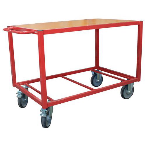 Fimm - Chariot de manutention industriel plateau bois 1060x680mm - 500 kg - Éco-responsable - 10 ans garantie