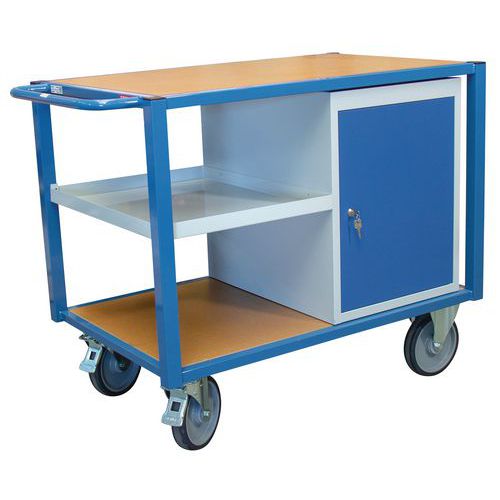 Chariot 3 Plateaux Et 1 Bloc-coffre - Capacité 500 Kg