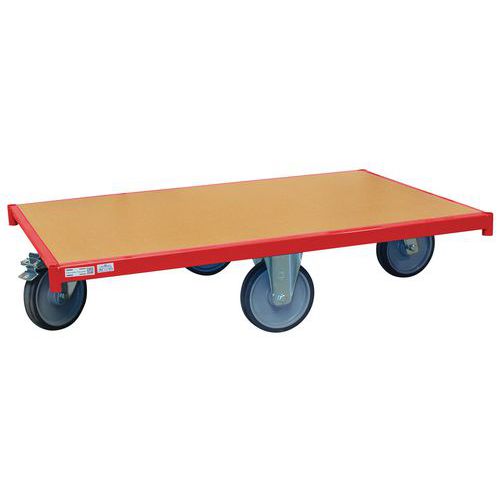 Plateau Roulant Rouge 1200x 800 Mm Capacité 500 Kg