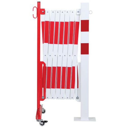 Barrière Extensible Rouge-blanc 4m Poteau 70x70 Mm