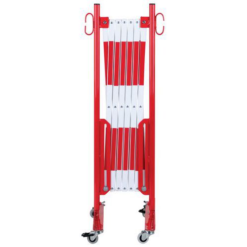 Barrière Extensible Rouge/blanc Sur Roulettes Longueur 36 M