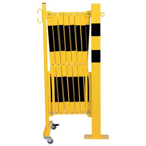 Barrière Extensible Jaune-noir 4m Poteau 70x70 Mm