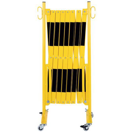 Barrière Extensible Jaune/noir Sur Roulettes Longueur 4 M