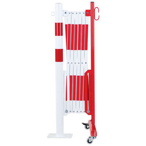 Barrière Extensible Rouge-blanc 36m Poteau Ø60 Mm Roues