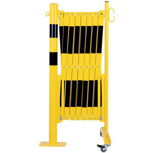 Barrière Extensible Jaune-noir 4m Poteau Ø60 Mm Roues