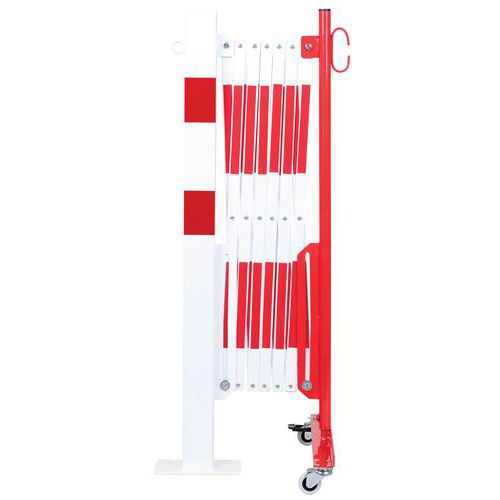 Barrière Extensible Rouge-blanc 36m Poteau 70x70 Mm