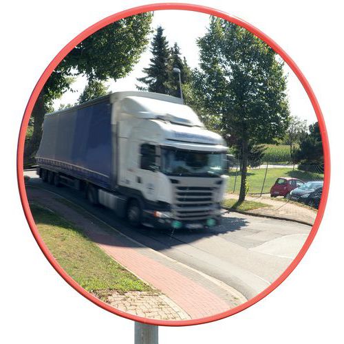 Miroir Industriel Ã˜50 Cm Fixation 4 Points Poteau Murale