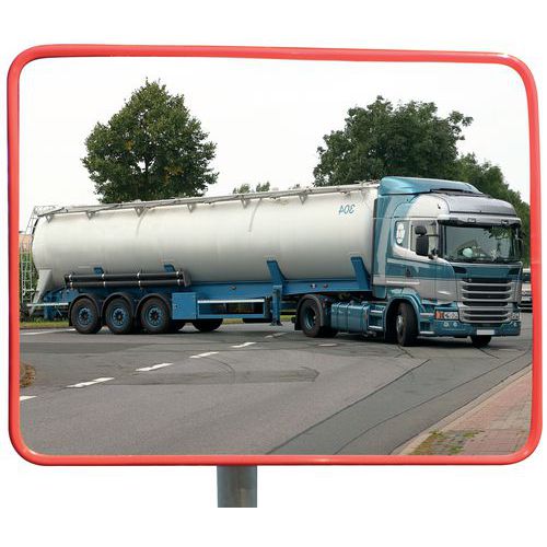 Miroir Industriel 60x80 Cm Fixation 4 Points Poteau Murale