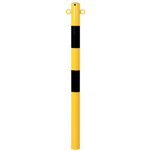 Poteau Acier Ø60 Mm Avec Œillets 1000 Mm Jaune-noir