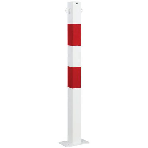 Poteau Carré Fixation Platine Å’illets 70x70 1000 Rouge-blanc