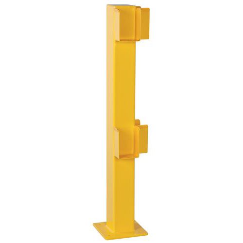 Poteau Acier D'angle 1m Avec Languettes U Pour Barrière Sécurité