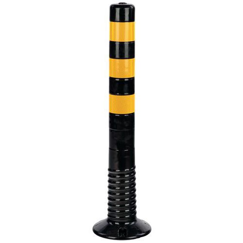 Potelet Flexible Polyuréthane Noir Avec Bandes Réfléchissantes H:75cm