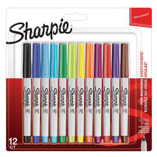 Sharpie marqueurs permanents pointe fine couleurs assorties lot de 14 - La  Poste