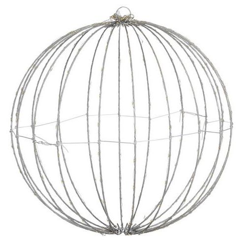 Boule Décorative Blanche 260led Ip44 Avec Minuterie - D40cm