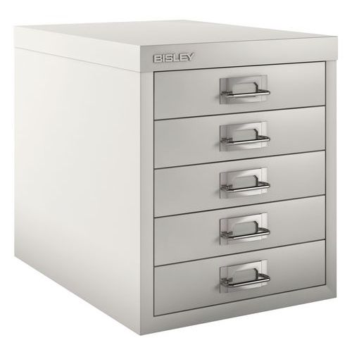 Armoire 5 Tiroirs Gris Texturé