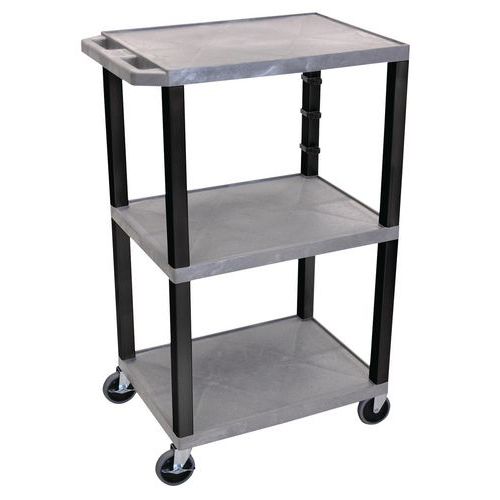 Desserte Plastique Recyclé Gris 3plateaux Hauteur 108cm 180kg