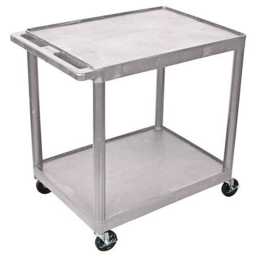 Chariot Plastique Recyclé Gris 2 Plateaux Hauteur 84cm 180kg