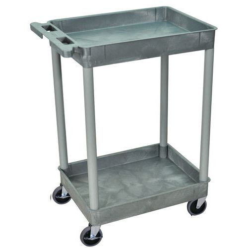 Chariot à Plateaux Plastique Recyclé- 2 Plateaux- Gris - 180kg