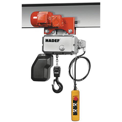 Hadef - Palan Électrique 2 Brins avec Chariot - 2000 kg - Levée 3 m - Triphasé 400V - IP55