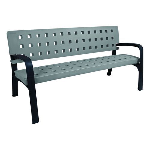 Banc Horizon 1,70 m Gris - Mobilier d'extérieur en Polyéthylène - Assise Confortable 59,7 cm Profondeur - 5 Ans de Garantie