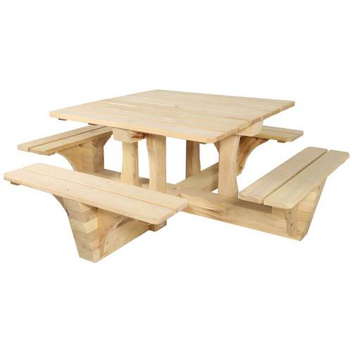 Table Bancs Bangor L 213 X 213 H 75 Cm - À Poser -robinier