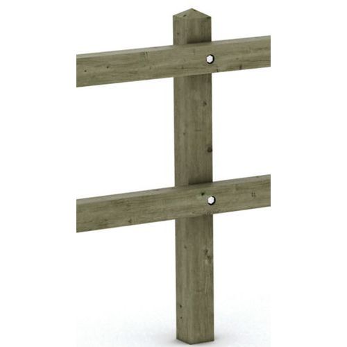 Poteau Cornouaille 2 Lisses 9x9x150 Cm - Pin