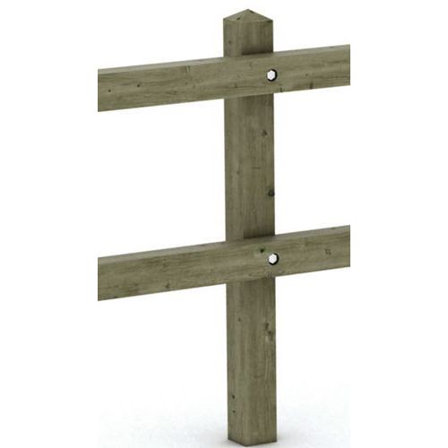 Poteau Cornouaille 2 Lisses 9x9x200 Cm - Pin