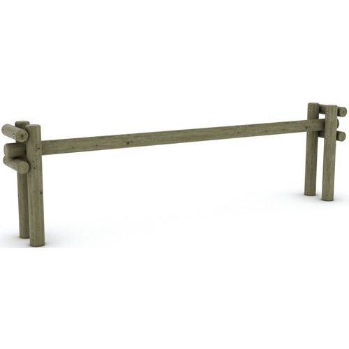 Mobextan - Barrière coulissante rondin bois pin - 4 m - Bois multiplis - Garantie 10 ans