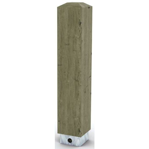 Mobextan - Borne Carrée Amovible Pin Traité - 14x14x75 cm - Hauteur Utile 75 cm - Bois Durable - Garantie 10 Ans