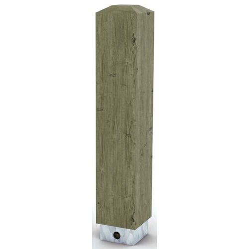 Mobextan - Borne Carrée Amovible Pin - 14x14x150 cm - Bois Traité - 10 Ans Garantie