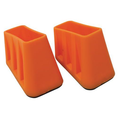 Manutan Expert - Patins de rechange pour escabeau aluminium - Pied avant - Polypropylène Orange - 65x48mm