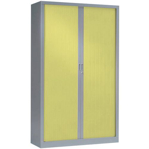 Armoire Haute 120 X 198 Cm Corps Aluminium 9006 Rideaux Anis