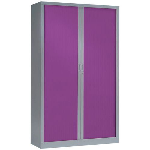 Armoire Haute 120x198 Cm Corps Aluminium 9006 Rideaux Prune