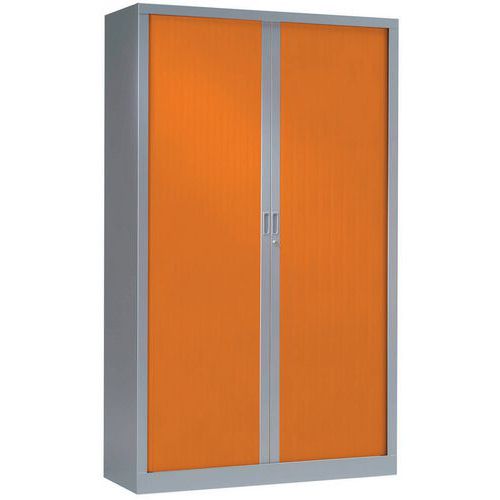 Armoire Haute 120x198 Cm Corps Aluminium 9006 Rideaux Orange