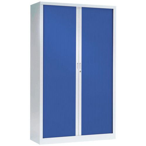 Armoire Haute 120 X 198 Cm Corps Blanc 9010 Rideaux Bleu