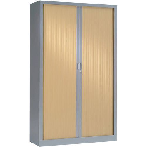 Armoire Haute 100x198 Cm Corps Alu 9006 Rid. Chêne Clair