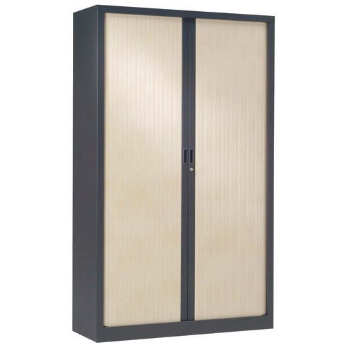 Armoire à rideaux ton bois haut 198 cm Vinco Manutan.fr