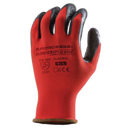Gants De Manutention Nylon Noir Enduit Latex Taille 10