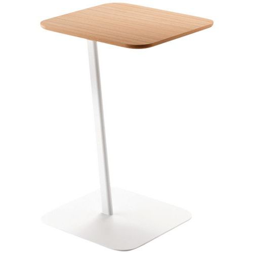 Sokoa - Guéridon Maldiv Chêne Naturel - Polypropylène et Acier - 64cm Hauteur - Éco-responsable