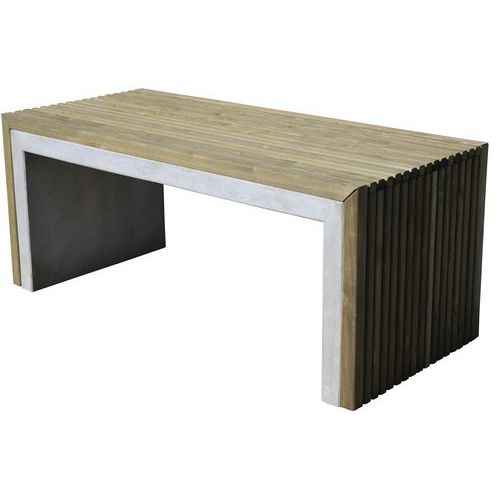 Mobextan - Table Prométhée 180cm Pin Béton Gris - 6 Places - Éco-responsable & Accessible PMR