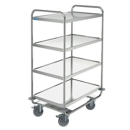 Chariot De Service Inox 4 Plateaux 800 X 500 Mm - Capacité 200 Kg