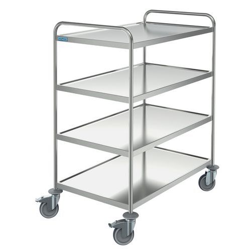 Chariot De Service Inox 4 Plateaux 800 X 500 Mm - Capacité 150 Kg