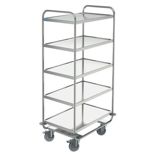 Chariot De Service Inox - 5 Plateaux 1000 X 000 Mm - Capacité 200 Kg