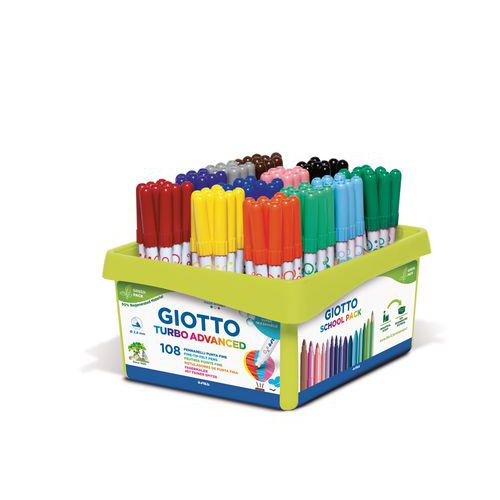 Schoolpack 108 feutres Giotto Turbo Advanced couleurs assorties thumbnail image 1