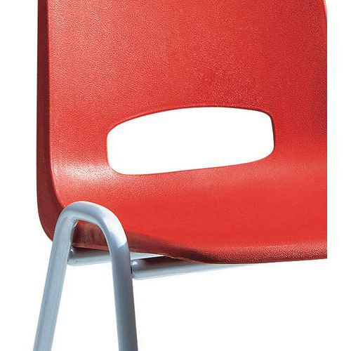 Chaise 4p Chrome Coque Rouge