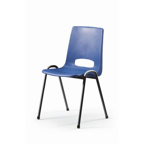 Chaise 4p Anthracite Coque Bleue