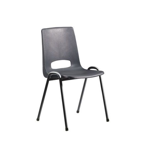 Chaises coque design en plastique recyclé BLACKONYXre