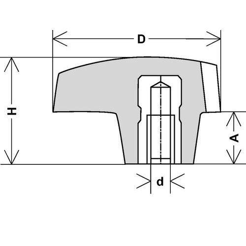 D : Ø hors toutd : ØA : taraudage profondeurH : hauteur D : Ø hors toutd : ØA : taraudage profondeurH : hauteur